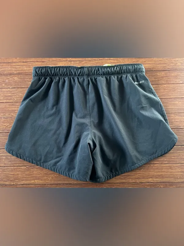 Nike Dri-Fit Black and Lime Green Training Compression Shorts Size Small running - Image 4