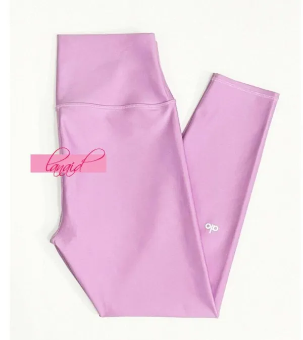 Alo 7/8 High-Waist Airlift Leggings Pink Lavender Hi-Rise Waisted Skinny Tights - Image 7