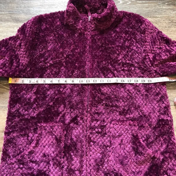 Cuddl Duds Plush Zip Up Purple Jacket L - Image 4