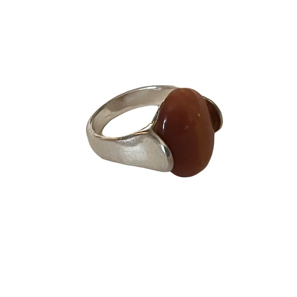 Silver Cats Eye Gemstone Ring - Image 2