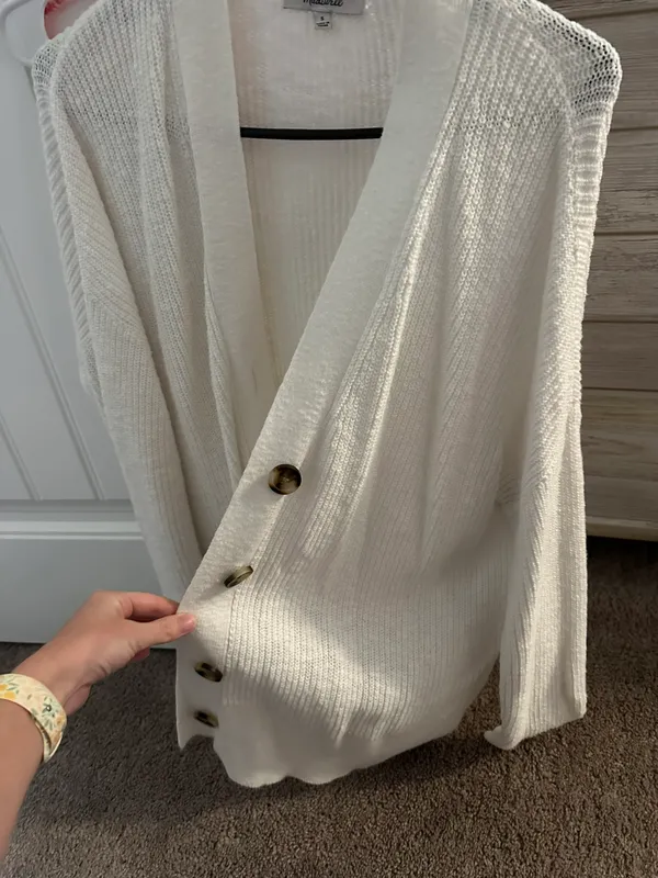 White Cardigan Sweater - Image 2