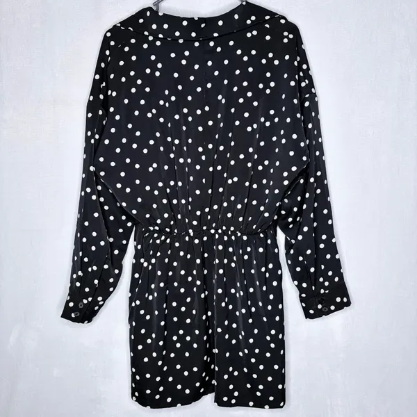 Abercrombie & Fitch Black Polka Dot Mini Dress - Image 7