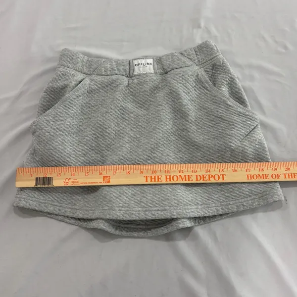 Offline by Aerie Heather Gray Quilted Mini Skort with Pockets Womens Small - Image 6