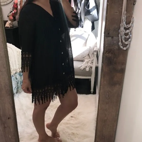 Blue island size small black swim cover dress - Image 3