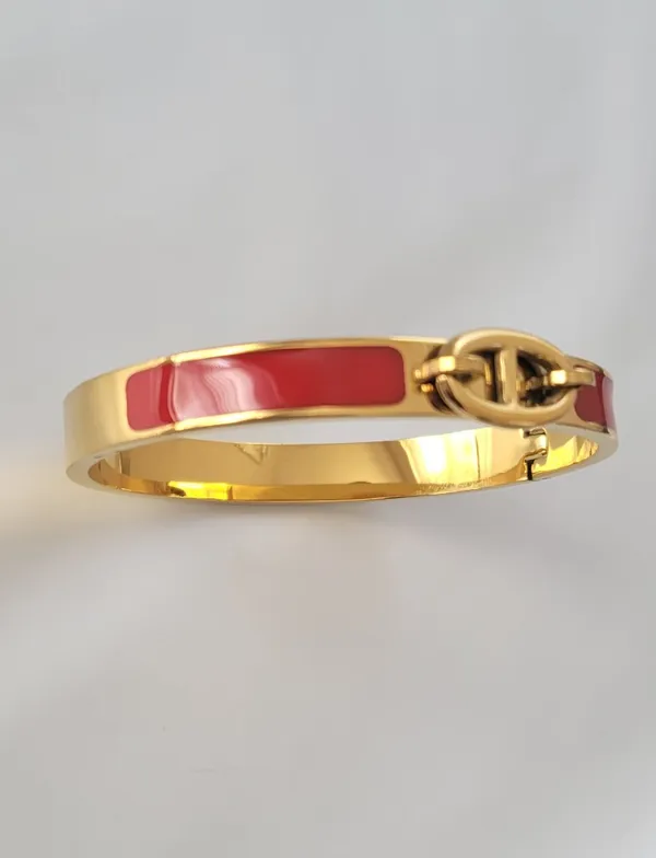 18k gold plated bangle, size 18 - Image 2