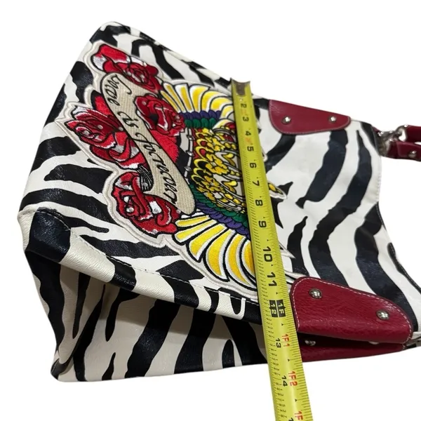 NEW Unbranded Faux Leather Zebra Print and Red‎ Big Patch Medium Hand Bag - Image 8