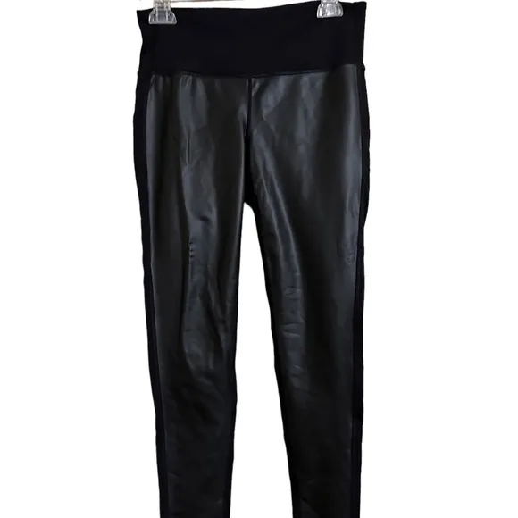 Athleta‎ High Rise Gleam Faux Leather Front Tights Sz S - Image 4