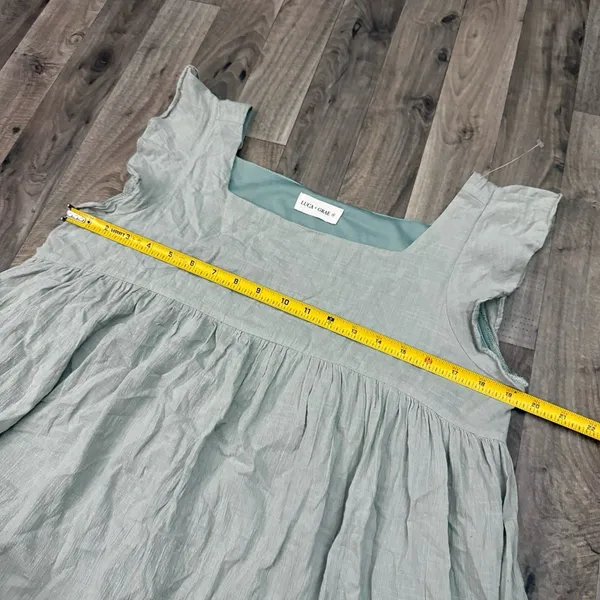 Princess Polly Luca + Grae Sage green square neck babydoll dress with pockets - Image 4