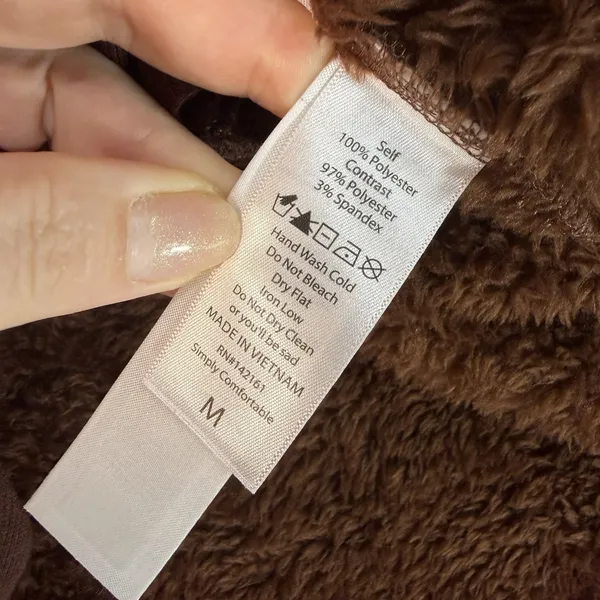 Lularoe Size-M Nancy Half Zip Pullover Chocolate Brown Pockets Sweater - Image 6