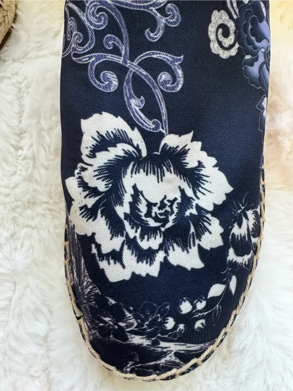 Johnny Was Navy Floral Espadrille Mules - Image 10
