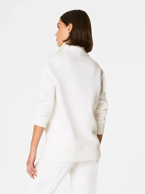 NEW SPANX AirEssentials Luxe Half Zip Sweatshirt Tunic in Powder M - Image 4