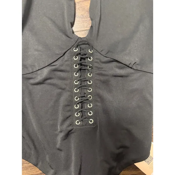 Tiger Mist Plunging Lace Up Bodysuit‎ // NWT Small - Image 2