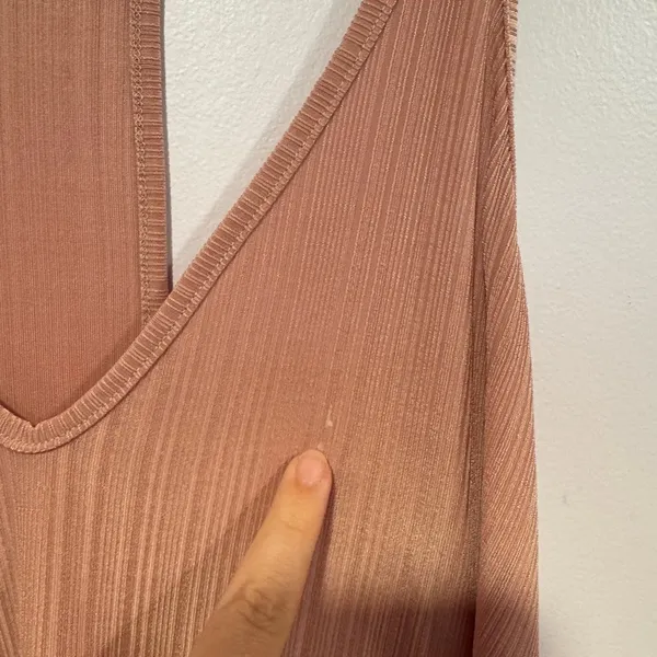 Pink flowy ribbed free people strappy tank‎ top - Image 2