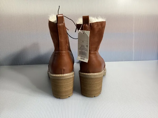 Universal Threads Cognac Faux Fur Ankle Boots - Size 11 - Image 2