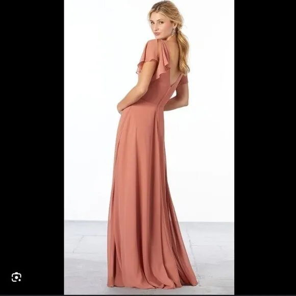 Morilee Women's Plus Size 22 Bridesmaid Dress 21667 Claret Red Short Flutter Slv - Image 15