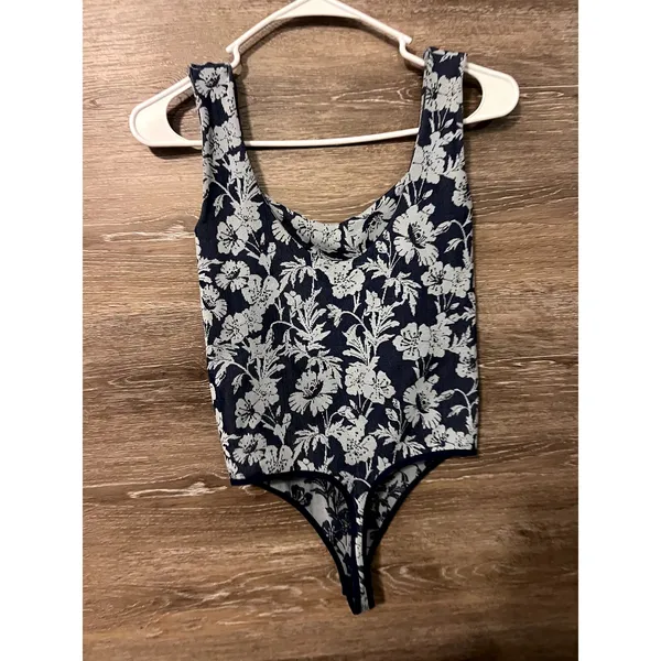 Free people movement bodysuit blue white size XS - Image 3