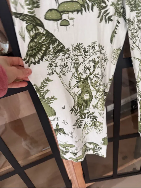The Cat’s Pajamas Woodside Pima Knit Capri pants modal deer toile owl forest - Image 8