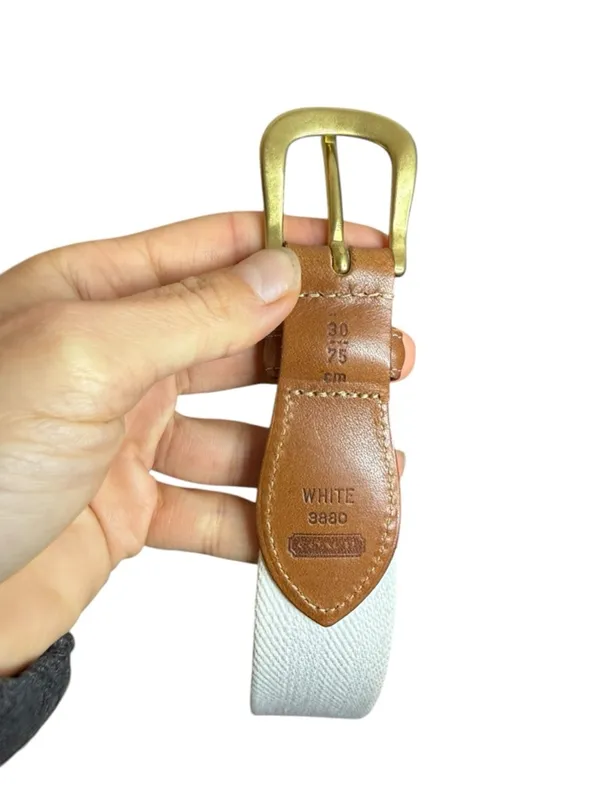 Coach White Linen Leather Belt - Image 5