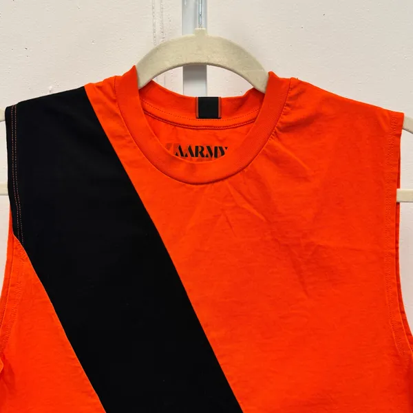 AARMY Women's Cropped Activewear Tank Top EJ1 Bright Orange Small‎ - Image 3