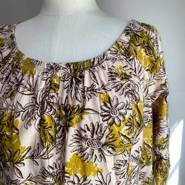 NWT Anthropologie Daily‎ Practice Mollie Floral Tunic Dress XS Boho Cottagecore - Image 2