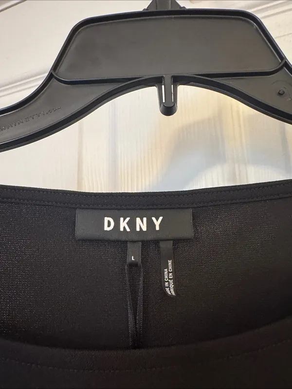 Dkny City Lights Black Long-Sleeve Top with Accented Sleeves - Image 2