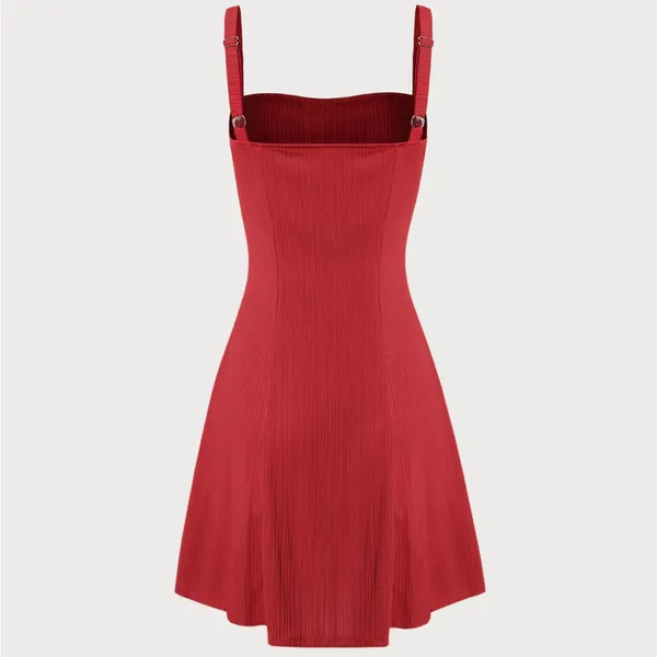Rihoas Red A-Line Slip Mini Dress - Image 2