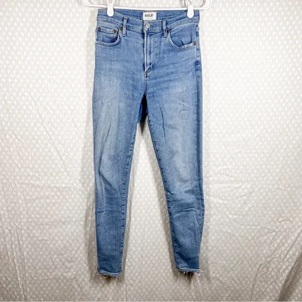 Agolde Light Wash Mid Rise‎ Skinny Jeans - Image 2