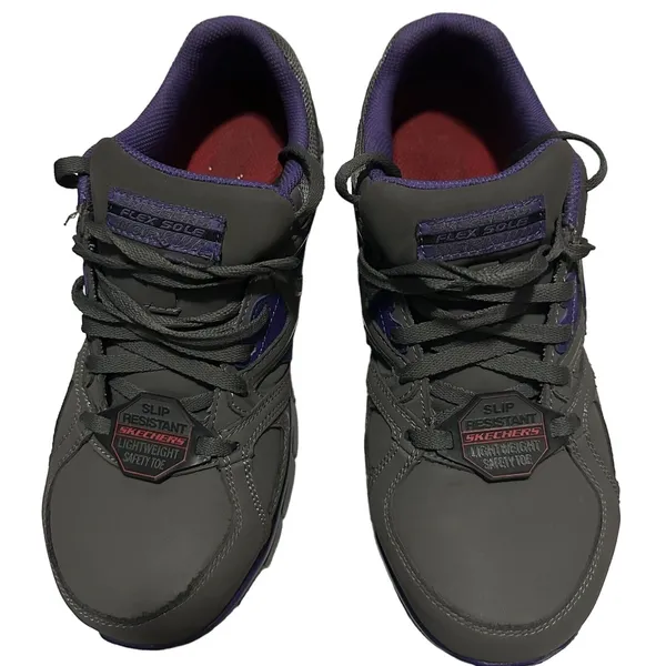 Skechers Women's Work Synergy Sandlot (761) Gray/Purple Size 8‎ 1/2 - Image 4
