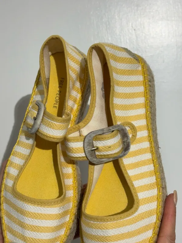 NWOT Free People Surfside 2.0 Espadrille Platform Mary Janes, Lemon Zest - Image 14