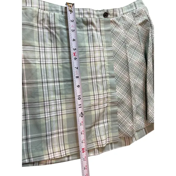 90s Y2K Inspired Sage Green Plaid University Academia Skort S - Image 7