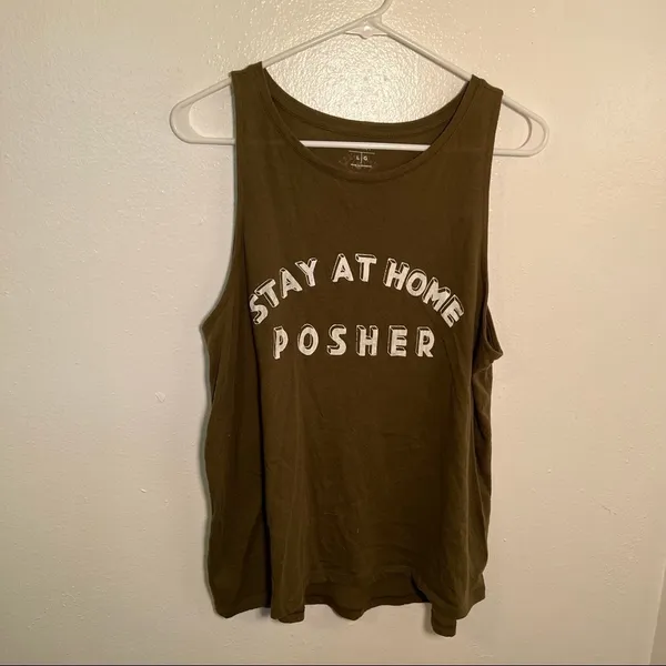 Oscilatey Old Navy Women's Size Large Tank Top Stay At‎ Home Posher Dark Green - Image 2