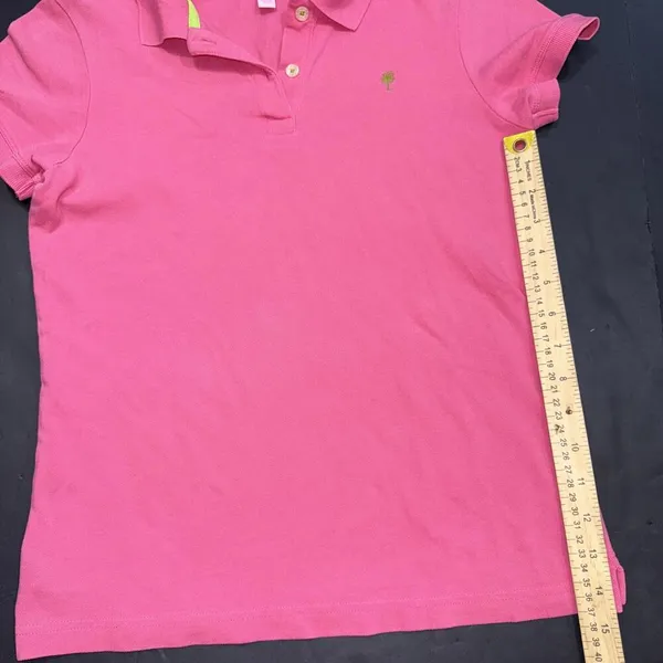 Lilly Pulitzer Preppy School Uniform Pink Pima Cotton Golf Polo‎ Shirt Small - Image 5