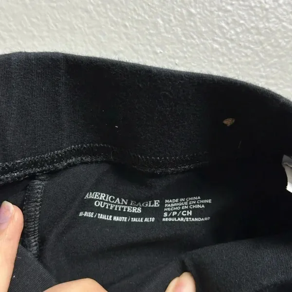American Eagle Women‎ Black Hi-Rise Standard Leggings Pants Size Small - Image 7