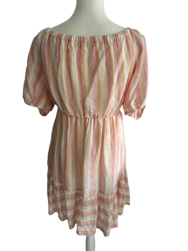 POOKIE & SEBASTIAN Striped Linen Blend Dress Size L - Image 7