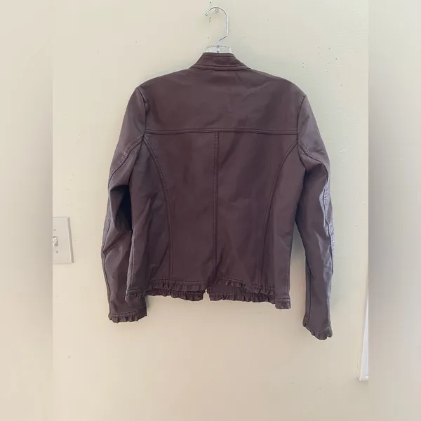 Baccini Leather Jacket for women.Size: PM - Image 3