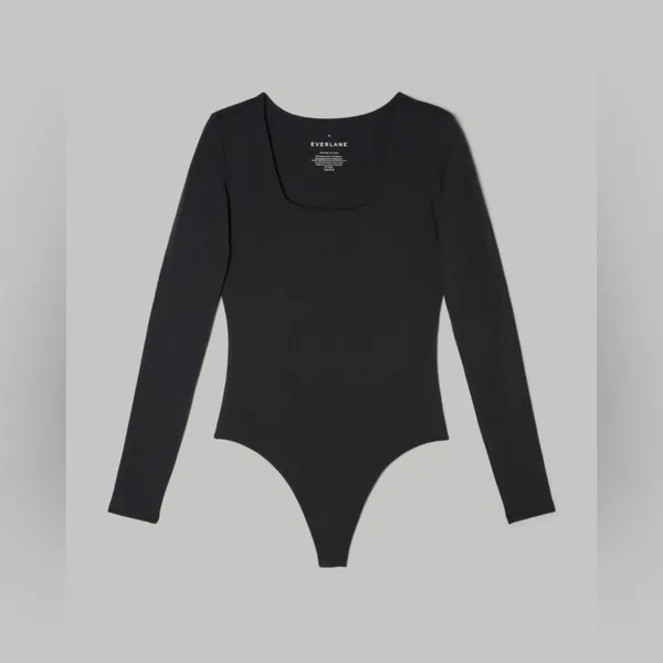 NWT Everlane The Long-Sleeve Supima® Square-Neck Bodysuit - Image 2