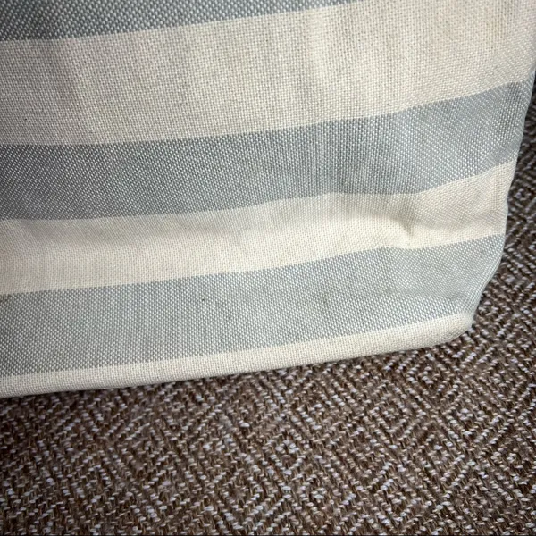 Fossil Rachel Blue Gray /Cream Coated Canvas KEY Leather Shoulder Tote Bag - Image 11