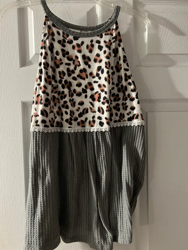 Grey Cheetah Tank Size M - Image 2
