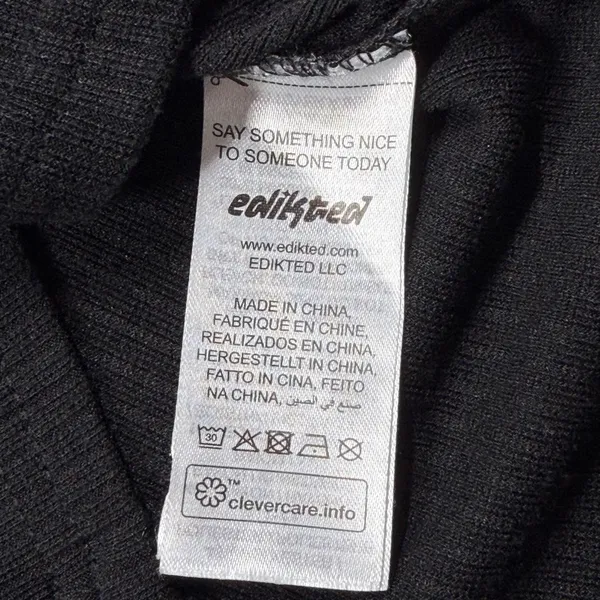 Edikted Women’s Black Ribbed Turtleneck Long Sleeve Top Size Medium - Image 3