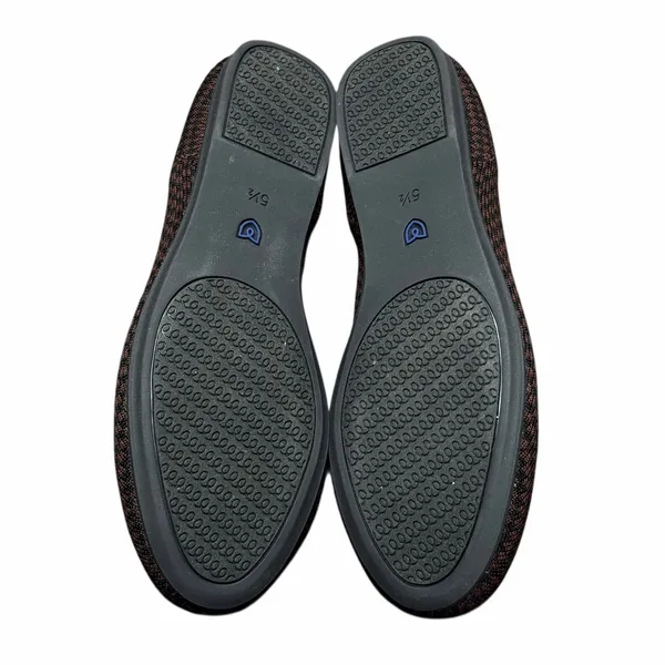Rothy's Women's Burgundy and Black Knit Ballet Flat with Blue Trim Size 5.5 - Image 5