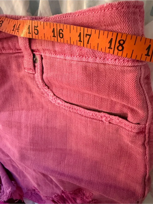 Aerie Distressed Pink Denim Shorts - Image 3