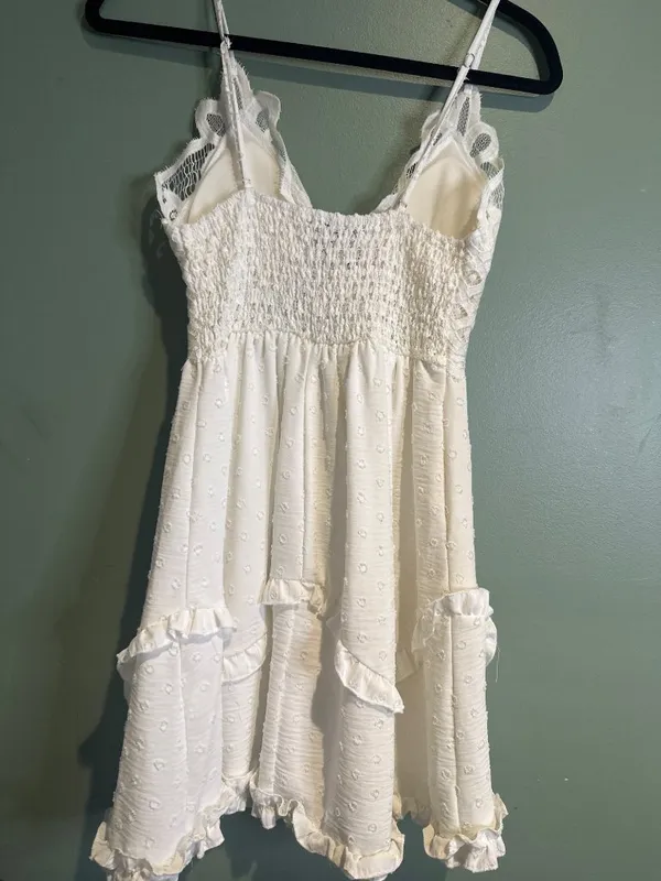New Rue21 White Lace Mini Dress Womens S Coquette Cottagecore Ruffle Slip Dress - Image 7