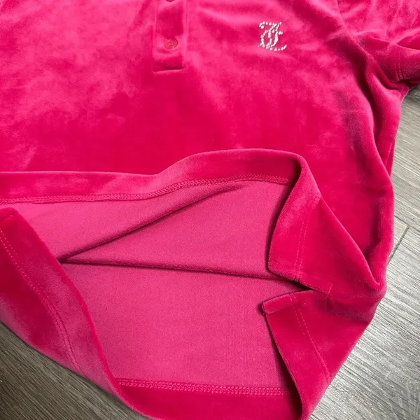 Juicy Couture Crop Velour Polo in Pink Women's Size XS - Image 5