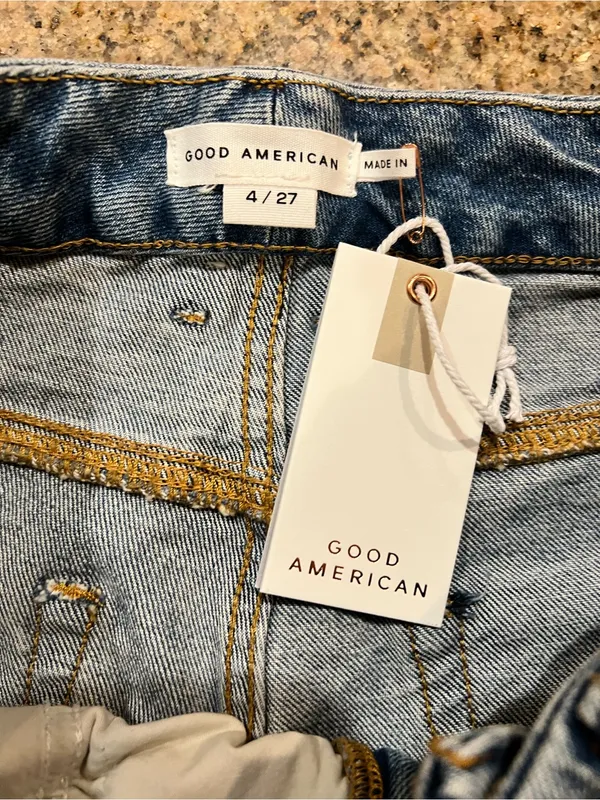 GOOD AMERICAN Good Icon Straight Diamond Jeans Size 4/27 NWOT - Image 9