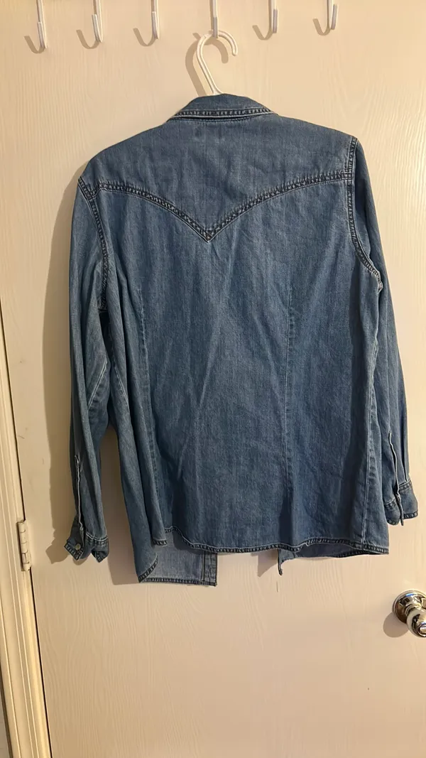 Wrangler Retro Button Down Shirt Pearl Snap Long Sleeve - Image 3