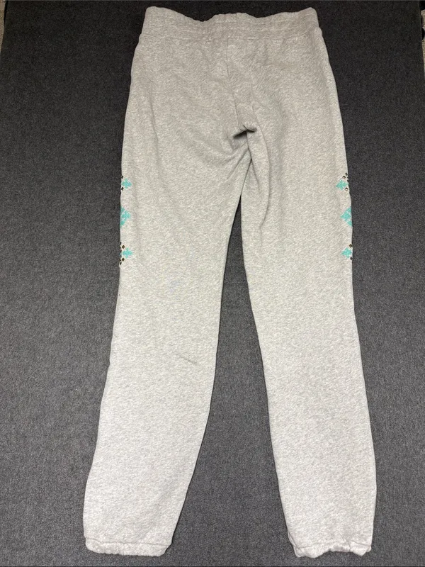 LUCKY BRAND XS Gray Lotus Joggers Turquoise‎ Studded Sweatpants - Image 2