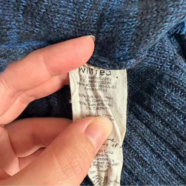 Aritzia Wilfred Flaubert Blue Silk Cashmere Open Cardigan - Image 8