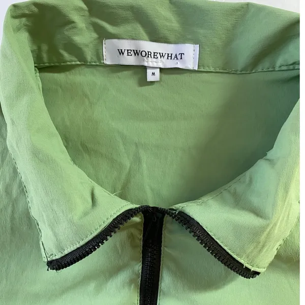 WeWoreWhat Green Cropped 1/4 Zip Pullover Womens‎ Medium Quarter Zip Sweatshirt - Image 4