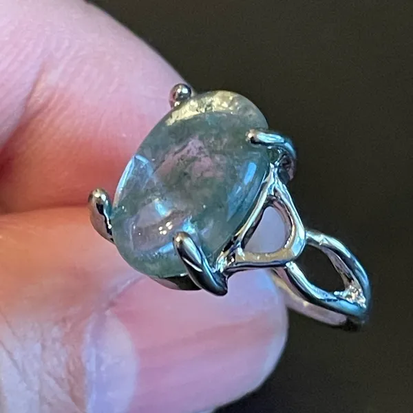 Greenish opal S925 silver ring size 5.25 - Image 7