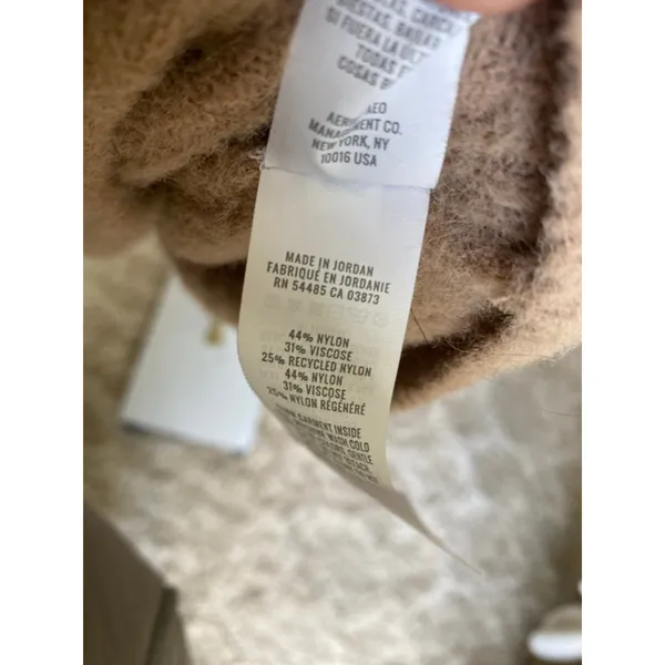 Aerie Buttery Soft‎ Knit Pullover Ribbed Oversized Cozy Sweater Taupe Neutral XS - Image 6